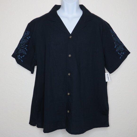 Old Navy* Men's Short Sleeve Button Down Straight Hem Chest Pocket~ Size XL - Picture 1 of 12